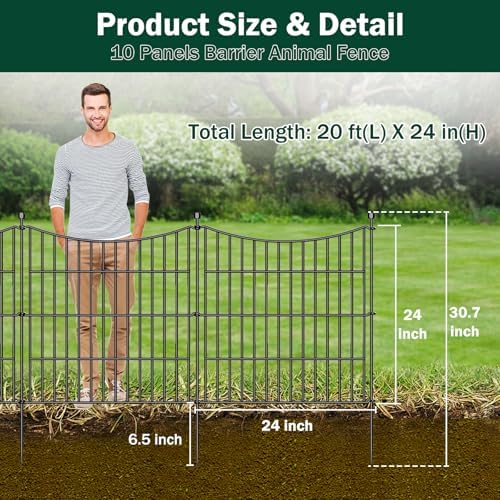 No Dig Dog Fence Outdoor for Yard with Gate, 24 in(H) X 20 ft(L) - Image 2