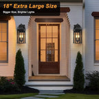 18IN Dusk to Dawn Outdoor Wall Sconce, 2-E12 Base Porch Light - Image 2