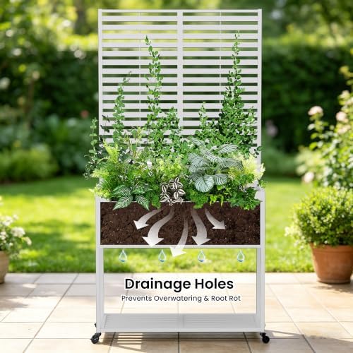 Metal Raise Garden Bed with Trellis,70" Elevated Trellis Planter Outdoor - Image 4