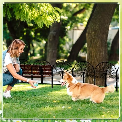 Yaocom 6 Pack Tree of Life Garden Fence 16.5" H x 11.8" W Metal Border - Image 6