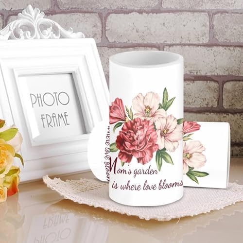Flameless Candles Battery Operated with Timer Remote Control 5.7''Height Electric Candles for Mother's Day Gifts Rose Flower Mom's Garden is Where Love Blooms - Image 3