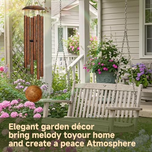 45" Large Wind Chimes for Outside, 6 Thick and Bold Aluminum Tubes - Image 5