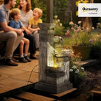 Outsunny 33.5" Tall Outdoor Water Fountain 4-Tier Floor Standing with Pump - Image 2