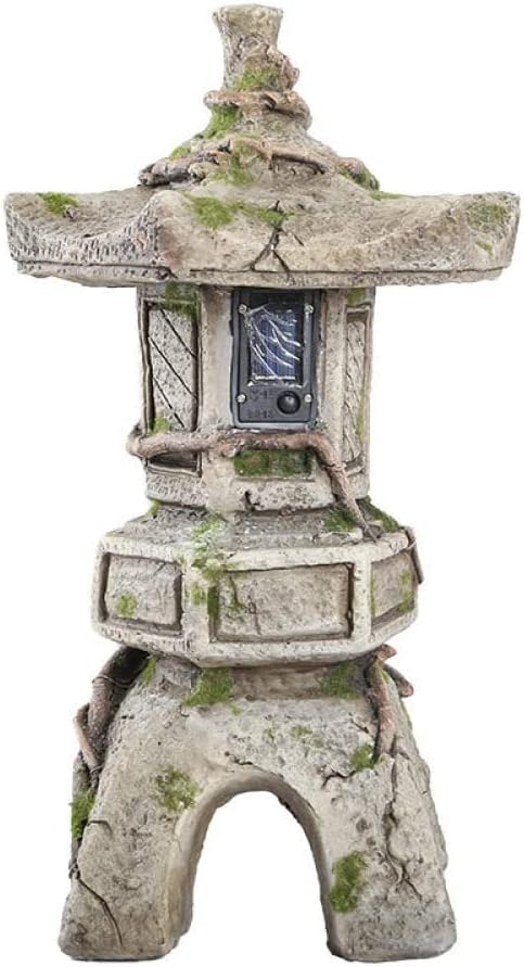 Buddha Statue,Garden Solar Ornament Japanese Pagoda, Outdoor Decor Sculpture Lantern Decor Buddha by Unknown