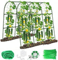 63"x47"x22" U-Shape Cucumber Trellis, Metal Plant Support with Net by Eunice