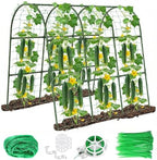 47"x47"x22" U-Shape Cucumber Trellis, Metal Plant Support with Net by Eunice