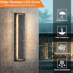 Modern Exterior Light Fixture, LED Outdoor Wall Lights Black, 23.6'' 1 Pack - Image 5