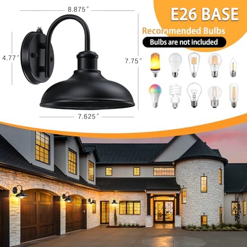 Dusk to Dawn Gooseneck Outdoor Light Fixtures, Farmhouse Barn Lights - Image 5