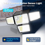 4500LM Solar Lights Outdoor Waterproof, 254 LED Solar Flood Lights Outdoor with 2 Motion Sensor, 4 Heads Security Light for Yard Outside House Garage 2 Pack - Image 4