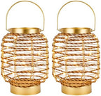 Set of 2 Battery Operated Table Lamp 7.7 "H Metal Cage LED Cordless Lamp with 6-Hour Timer, Vintage Decorative Fairy Lights Lantern for Indoor/Outdoor Bedrooms Weddings Parties Patio Events - Image 2