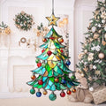 Mosaic Style Christmas Ornaments Tree Acrylic Suncatcher by AVAGAN