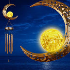 DesGully Solar Wind Chimes, Sun Wind Chime Outdoor Clearance w/Glowing Crackle Glass LED Unique Wind Bells for Outside Waterproof Chimes, Gifts for Her/Him (42" Long Metal Chimes)… by DesGully