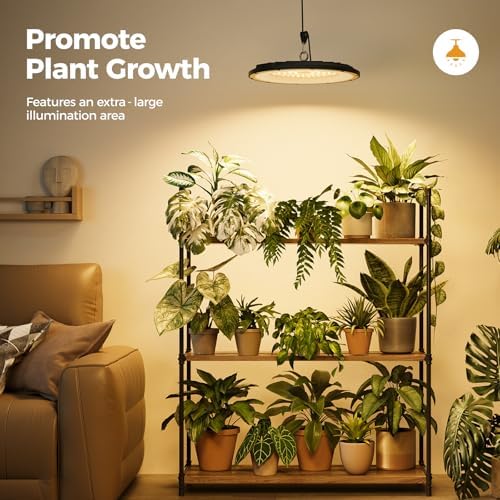 Bamworld Hanging Grow Light for Indoor Plants 12in Large Head Full Spectrum - Image 3