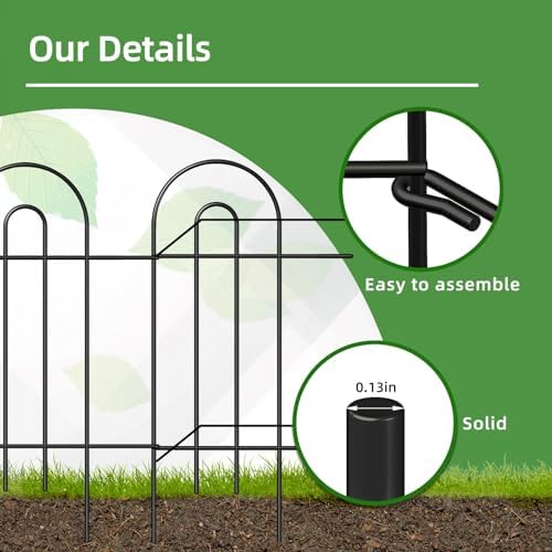 Garden Fence Border 32inX20ft Black Metal Wire Garden Fencing Panel Outdoor - Image 4