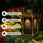 Solar Lantern Atomic Starburst Peacock Outdoor Waterproof Garden Hanging Lantern Solar Powered Lighting Outside Solar Light for Patio Yard Camping, Gifts for Women Mom - Image 3