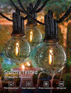 Outdoor String Lights, 80FT 40+2 G40 Bulbs Shatterproof Patio Lights - Image 5