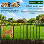 Decorative Garden Fence, 20 ft Rustproof No Dig Flower Bed Border 19 Pack - Image 2