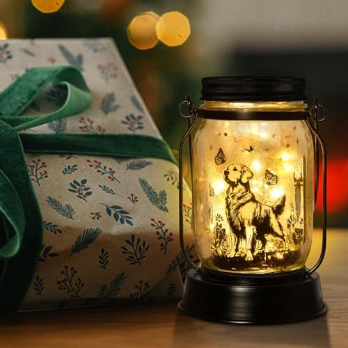 kyoryuger Golden Retriever Gifts for Women/Men Golden Retriever Solar Lanterns Dog Mom Birthday Dog Lover Lantern Pet Memorial Solar Garden Decor for Yard, Patio,Torches, Gifts for Mom - Image 5