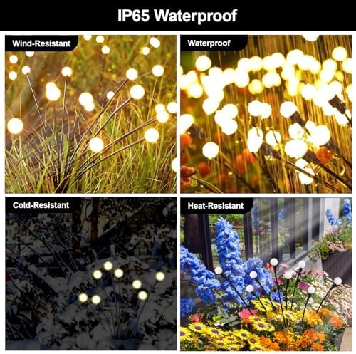 Solar Firefly Lights Outdoor Swaying Garden Decor Warm White 6 PK - Image 6