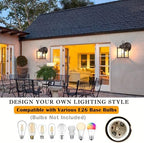 Outdoor Wall Light Fixture, Metal Glass, Bronze, 4 Pack - Image 2