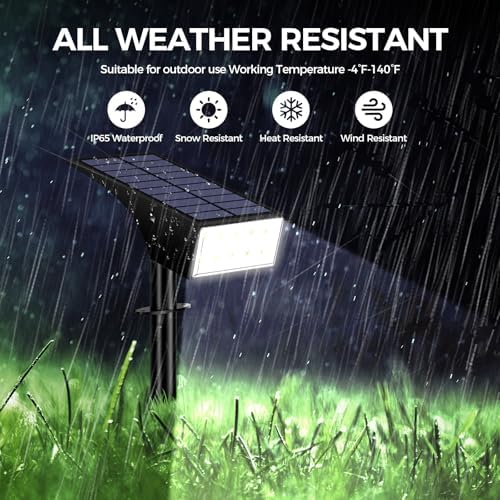 Solar Lights Outdoor Waterproof IP65, Landscape Lights, 2 Pack, Cool White - Image 4