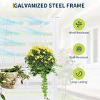 Garvee Metal Planter Box with Trellis, 70.1"x45"x15" Raised Garden Beds with Trellis for Climbing Plants Vegetables, Privacy Screen Planter Box with Drainage Holes for Patio Balcony, White - Image 3