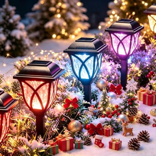 GIGALUMI Solar Christmas Lights Outdoor Decor, Multicolor Pathway Lights by GIGALUMI