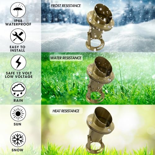 Waterproof Underwater Light 175 Solid Brass 7WMR16 LED Bulb Pond Submersible Waterfall Pool Fountain Light for Beautiful Bright Long Lasting Home Garden Patio Pool - Image 3