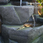 Sunlinua 58" H Cascading Realistic Rock Outdoor Water Fountain with 7 Tiers - Image 4