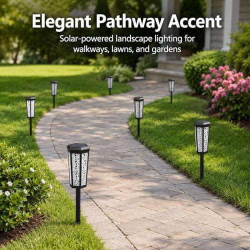 Solar Pathway Lights Outdoor, 6 Pack Amber and RGB Garden Lights - Image 5