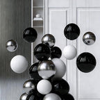 1 Pcs Gazing Ball, Stainless Steel Garden Mirror Globe, Polished Ornament Sphere, Hollow Floating Reflective Hemisphere, Home Outdoor Pond, Black(Size:18.89 in/48 cm) - Image 5