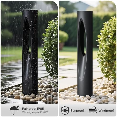 Tribesigns 6-Pack Low Voltage Landscape Lights, 4.8W LED Pathway Lights, 3000K Outdoor Landscape Lighting for Walkway, Garden, Yard UL&ETL Listed, IP65 Waterproof, 12-24V Aluminum Alloy, Black - Image 4