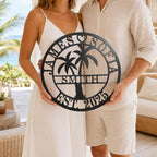 Personalized Metal Palm Tree Sign, Custom Signs Outdoor Palm Tree, Personalized Palm Tree Sign, Metal Palm Anniversary Wedding Gifts, Palm Tree Metal Wall Art, Custom Metal Sign with Palm Tree - Image 2