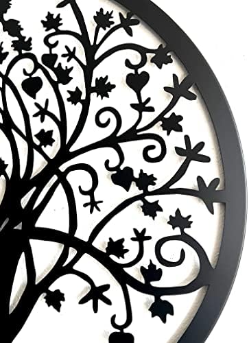 Bellaa 20193 Metal Wall Decor Tree Circle of Life Birds Nature Round Sign Indoor Living Room Rustic Art Outdoor Garden Patio Decor - Image 5