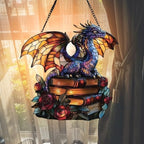 Book Dragon Bookish Acrylic Suncatcher Size 10 inches, Book Sun Catchers for Window Hanging, Bookish Gift for Readers Book Lovers Bookworm, Gift for Mother's Day, Women, Mom, Wife, Grandma by GIKZO