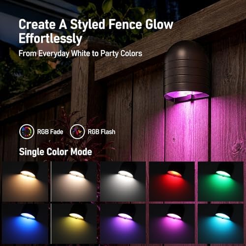 LEONLITE 6-Pack RGBCW Low Voltage LED Deck Lights, Color Changing - Image 2