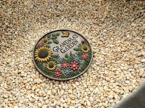 VEOJEIN Grandma's Garden Stepping Stone 9.45’ Durable Garden Décor with 3D Hand-Painted Sunflower Design – Gift for Grandma, Mom, Wife, Mother’s Day, Christmas, Birthdays - Image 2