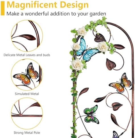 aboxoo 4-Pack Butterfly Metal Garden Trellis for Climbing Plants - Image 2