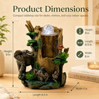 Indoor Tabletop Water Fountain with LED Light & Rolling Crystal Ball, Elephant Desktop Waterfall Fountain, Polyresin Zen Fountain for Office Desk, Living Room, Bedroom, Meditation & Home Decor - Image 4