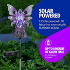 Exhart Garden Solar Lights, Decorative Angel Garden Stake, 13 LEDs, Cute Yard and Pathway Decor, Purple, 7 x 40 Inch - Image 3