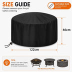 Round Fire Pit Cover for Member's Mark Tabletop Fire Bowl, Compatible con Best Choice Products, Cubierta Redonda de Tela Oxford 420D con Cordón Ajustable para Patio y Jardín,C 122 * 46cm - Image 7