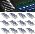 Solar Step Lights Outdoor, 12 Pack 2 Colors in 1 LED Solar Walkway Lights by Alinana