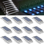 Solar Step Lights Outdoor, 12 Pack 2 Colors in 1 LED Solar Walkway Lights by Alinana