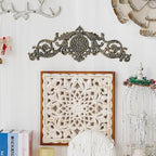 Sungmor Rustic Gold Cast Iron Wall Decor - 17.5in Scroll and Floral Design - Image 2
