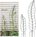 Garden Trellis Plant Support Trellis Green Leaf Trellis Garden Decoration for Climbing Vines Floral Metal Trellis Set of 2（Green） by YY-Ladybug