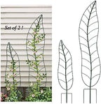 Garden Trellis Plant Support Trellis Green Leaf Trellis Garden Decoration for Climbing Vines Floral Metal Trellis Set of 2（Green） by YY-Ladybug