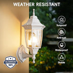 EMART Dusk to Dawn Outdoor Porch Light with Bulb, Wall Lamp(2 Pack, White) - Image 2