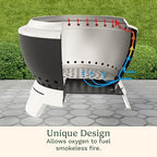 Cuisinart 19.5” Cleanburn Smokeless Fire Pit with Removable Base for Ash, Portable Wood Burning Outdoor Fireplace, Stainless Steel Smoke Free Outdoor Heater, Enhanced Airflow and Easy Cleanup - Image 3