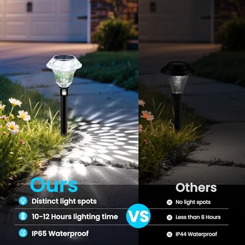 Solar Pathway Lights, Acrylic Garden Lights Outdoor Decor 8 Pack - Image 6
