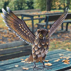 Natelf Garden Owl Sculptures & Statues, Standing Metal Bird Yard Art Sculpture for Patio Backyard Pond Outdoor Decorations - Image 4